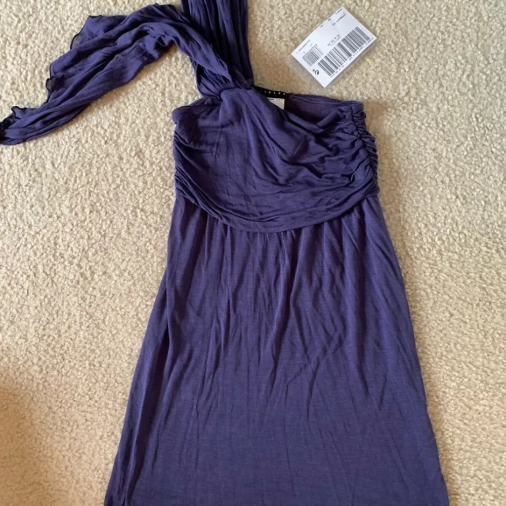 Sisley Purple One Shoulder Top Size Small NWT